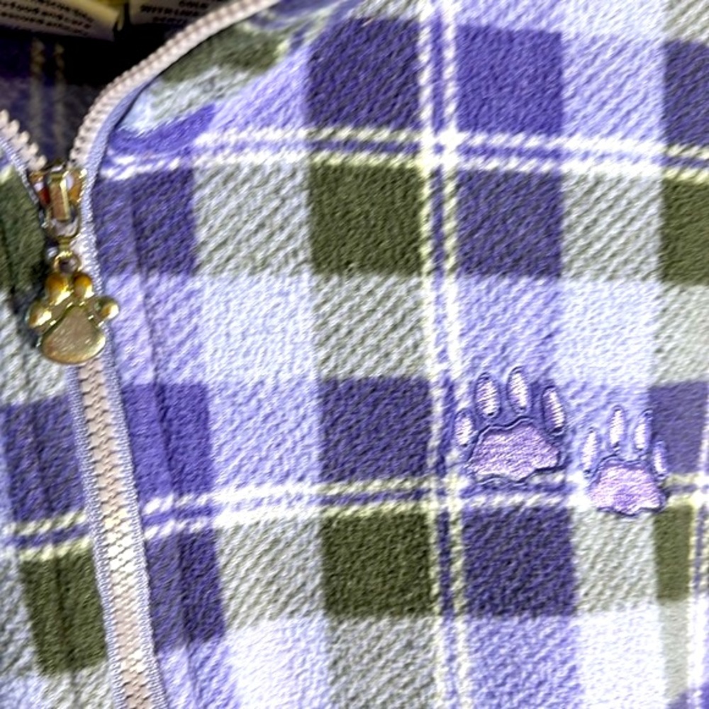 The Animal Rescue Site lavender & gray plaid shirt/jacket